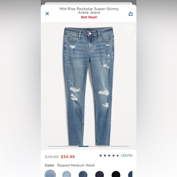 Old Navy mid-rise Rockstar super skinny jeans 16 PETITE - Picture 3 of 4